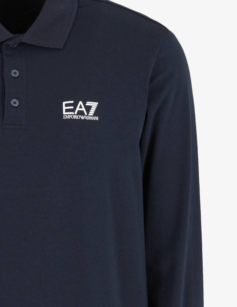 EA7 Polo manica lunga slim fit stretch con logo - immagine 3 EA7 Polo manica lunga slim fit stretch con logo - immagine 3