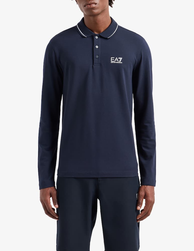 EA7 Polo a maniche lunghe con logo - immagine 1 EA7 Polo a maniche lunghe con logo - immagine 1
