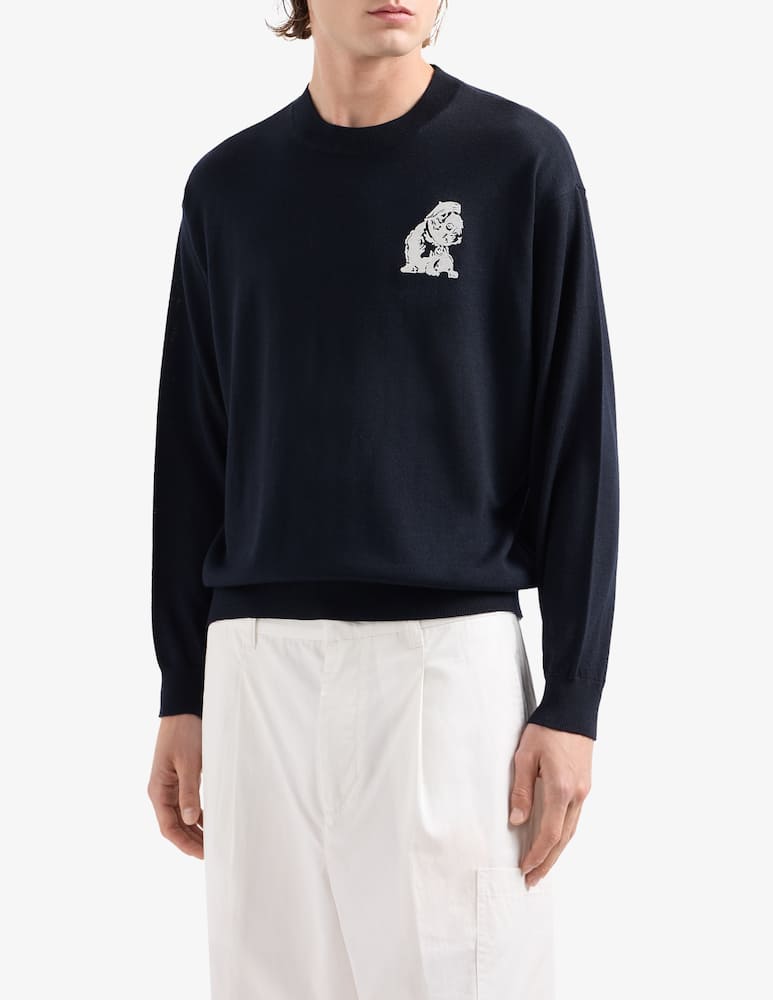 Emporio Armani Maglia in lana bulldog - immagine 1 Emporio Armani Maglia in lana bulldog - immagine 1