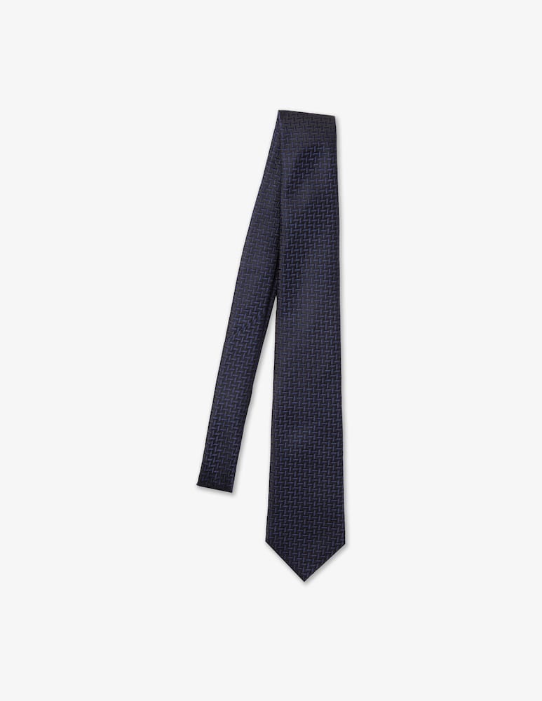 Emporio Armani Cravatta jacquard zig zag - immagine 1 Emporio Armani Cravatta jacquard zig zag - immagine 1