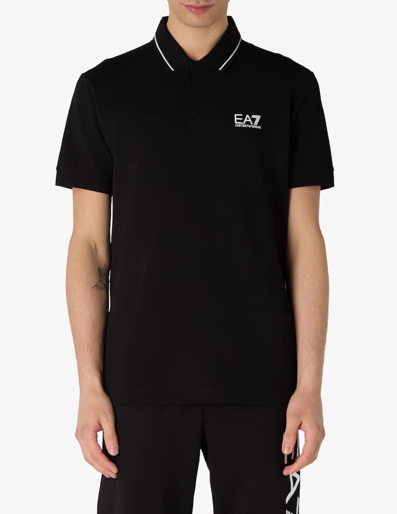 EA7 Polo piqué con logo - immagine 1 EA7 Polo piqué con logo - immagine 1