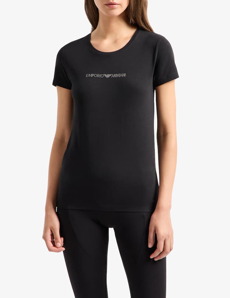 Emporio Armani T-shirt con logo essential studs - immagine 2 Emporio Armani T-shirt con logo essential studs - immagine 2