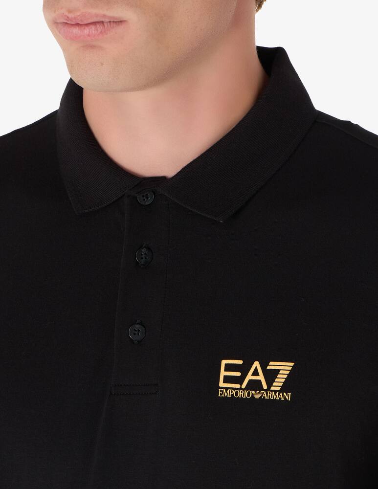 rinascente EA7 Logo long sleeve slim fit polo shirt