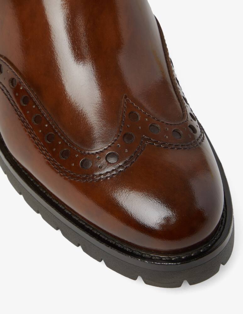 rinascente Santoni Chelsea ferret socks boots - Brown