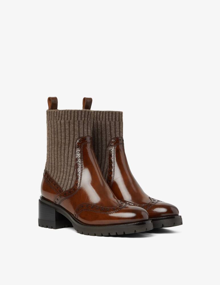 rinascente Santoni Chelsea ferret socks boots - Brown