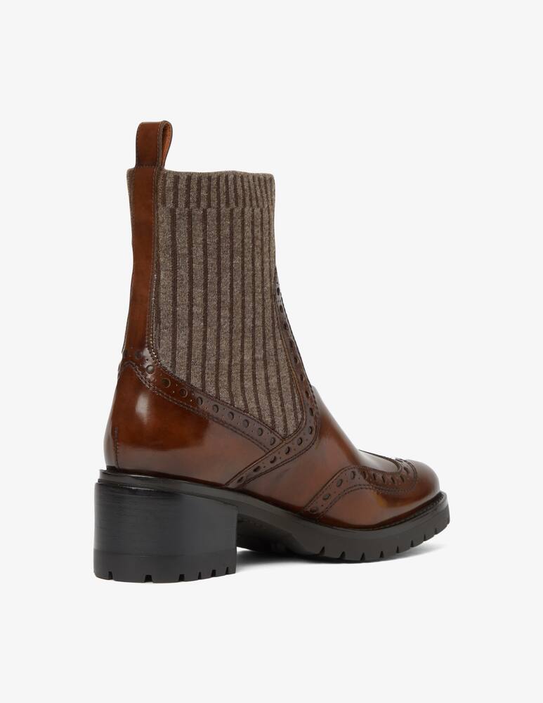 rinascente Santoni Chelsea ferret socks boots - Brown