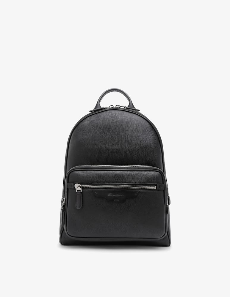 Santoni Leather zip pocket backpack - picture 1 Santoni Leather zip pocket backpack - picture 1