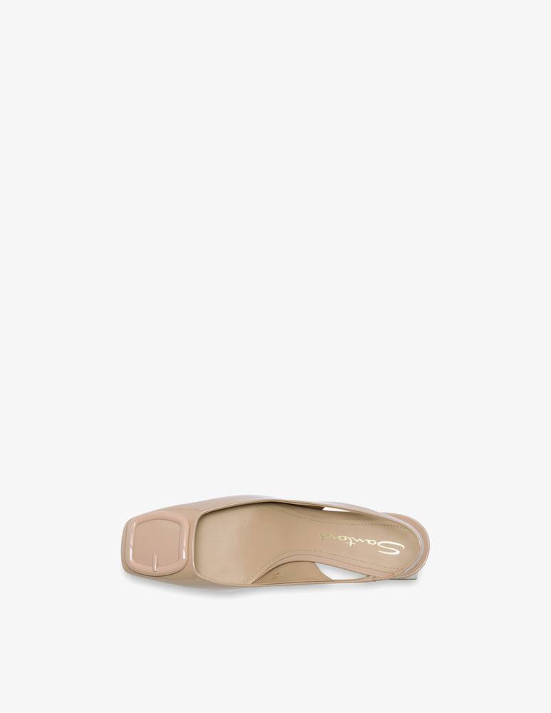 rinascente Santoni Pink patent leather mid-heel slingback