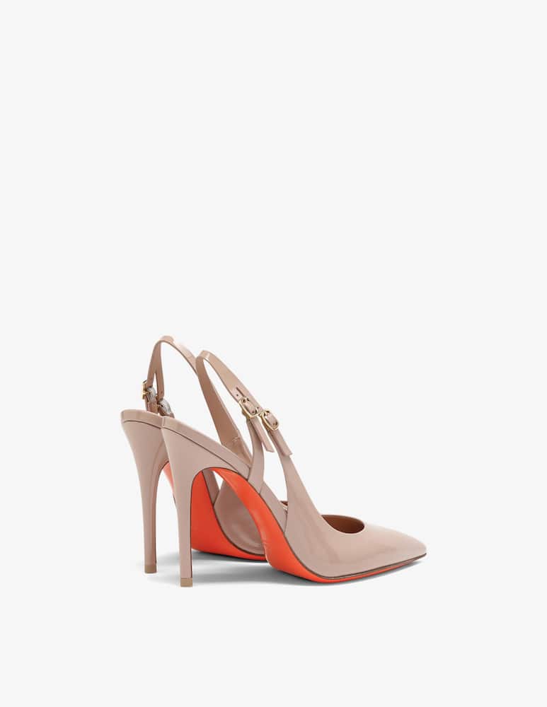 rinascente Santoni Pink patent leather high-heel slingback