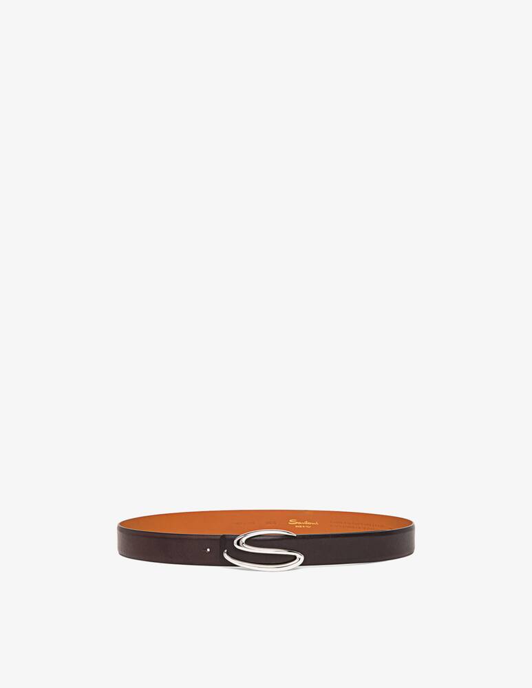 Santoni Leather belt with metal buckle - picture 3 Santoni Leather belt with metal buckle - picture 3