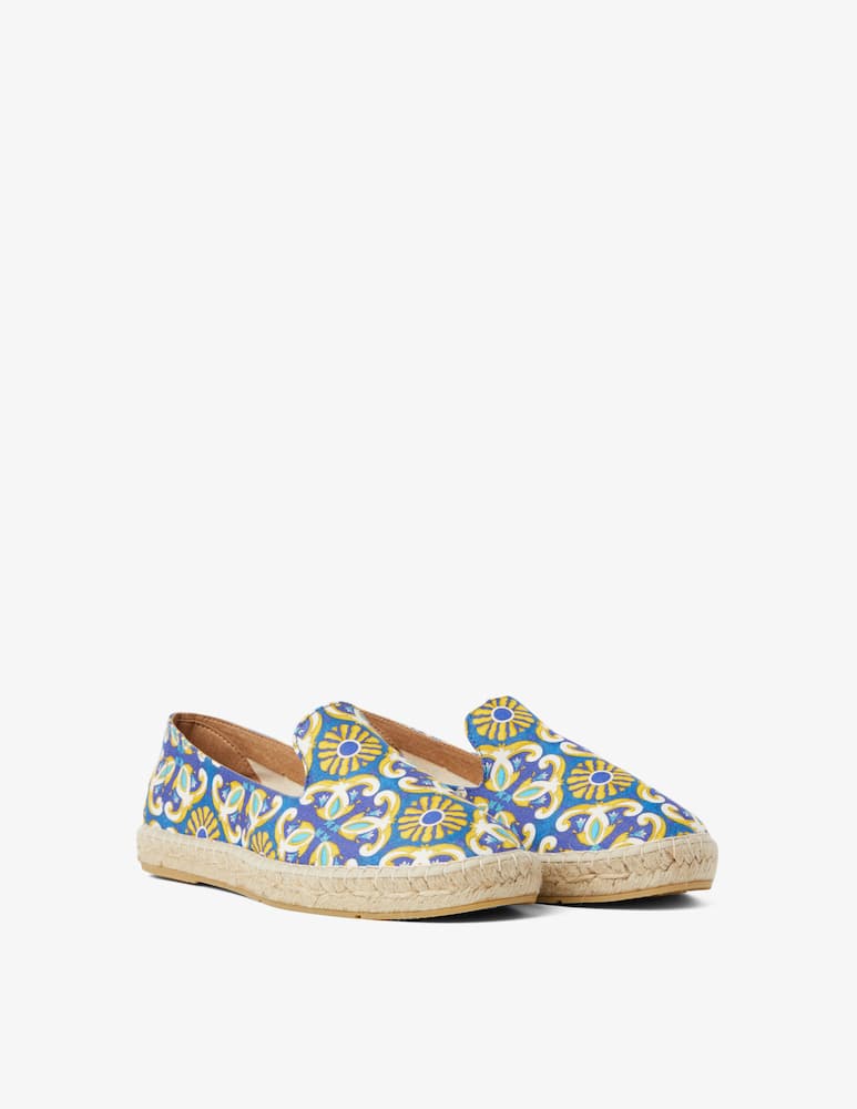 rinascente Peninsula Printed linen espadrilles