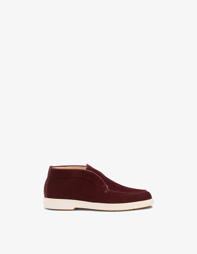 rinascente Santoni Desert stivaletti in suede bordeaux