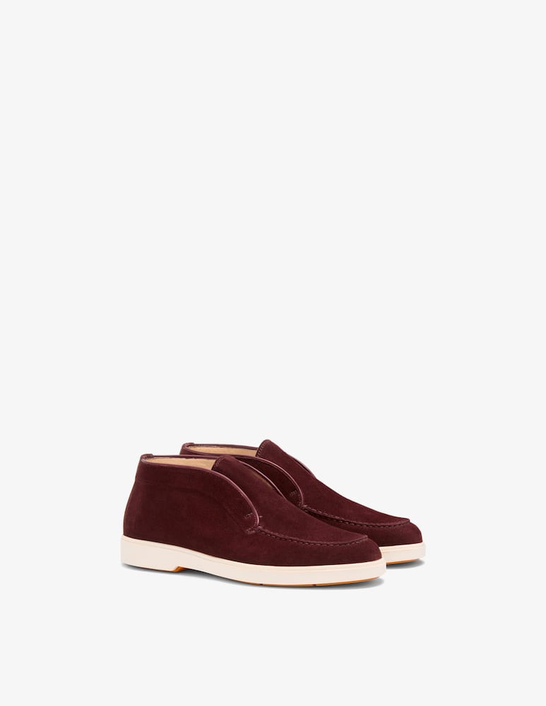 rinascente Santoni Desert stivaletti in suede bordeaux
