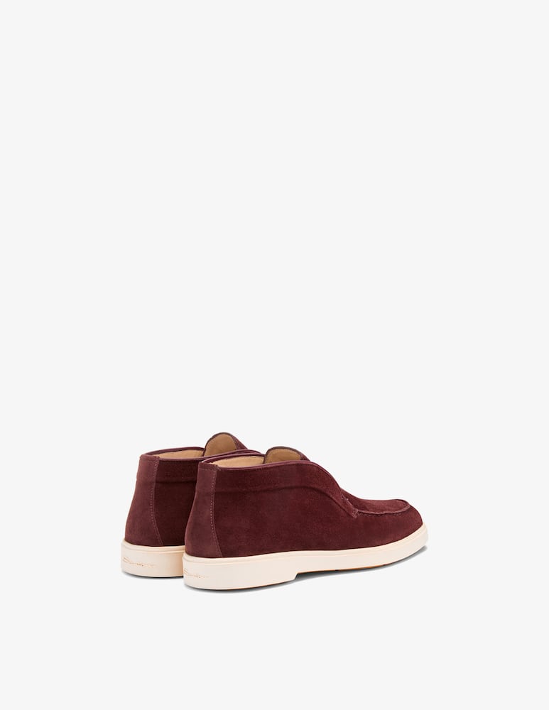 rinascente Santoni Desert stivaletti in suede bordeaux