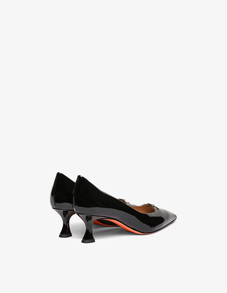 rinascente Santoni Black patent leather mid-heel pump