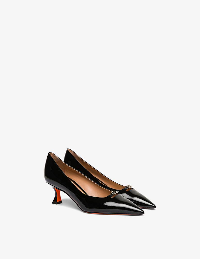 rinascente Santoni Black patent leather mid-heel pump