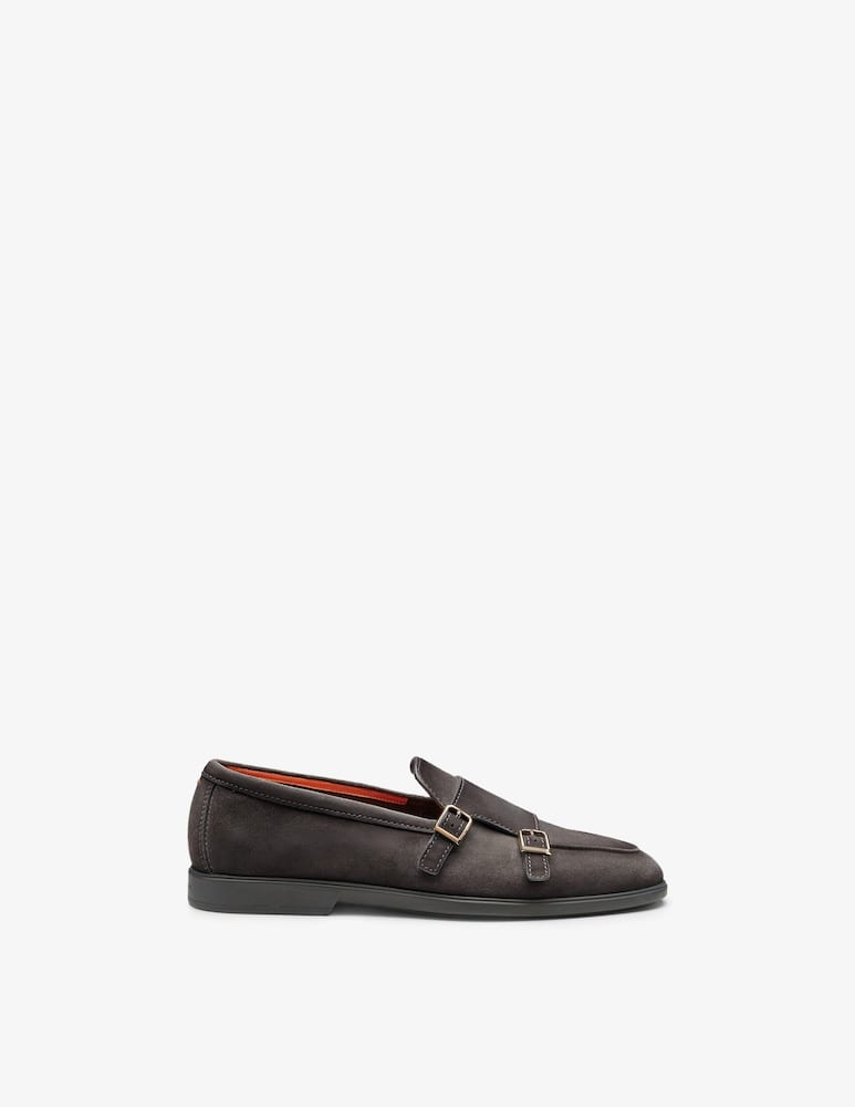 Santoni Suede double-monk loafers - picture 1 Santoni Suede double-monk loafers - picture 1