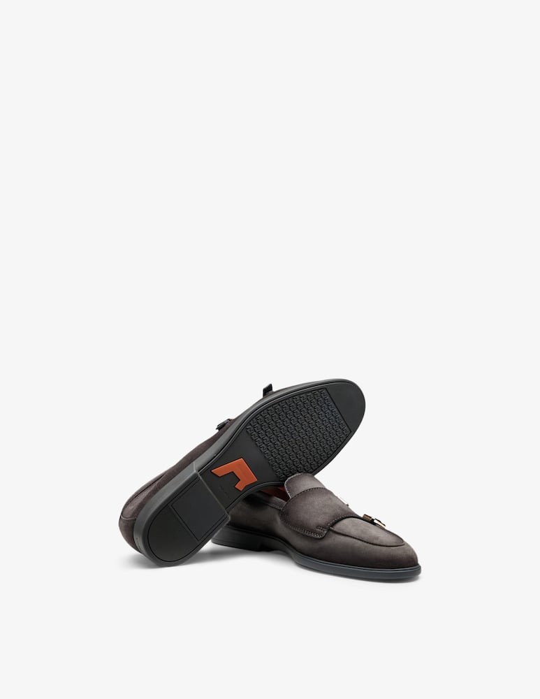 Santoni Suede double-monk loafers - picture 5 Santoni Suede double-monk loafers - picture 5