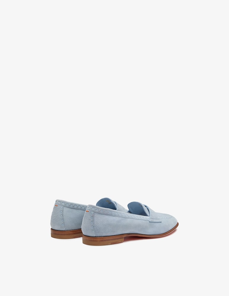 Santoni Mocassino penny in suede azzurro chiaro - immagine 3 Santoni Mocassino penny in suede azzurro chiaro - immagine 3