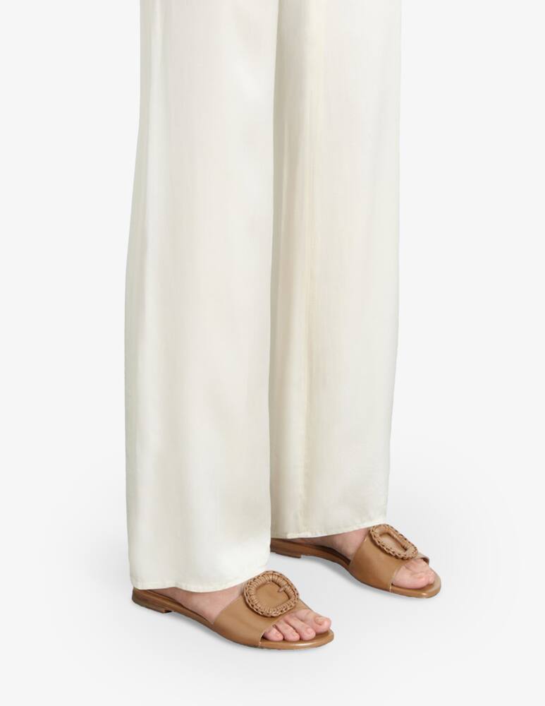 rinascente Santoni Brown leather slide sandal