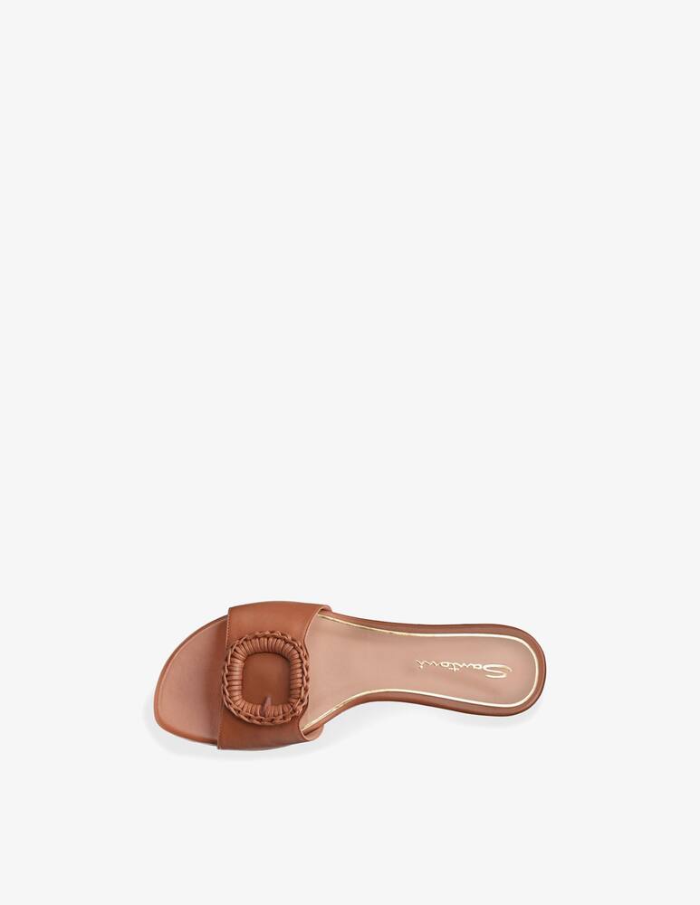 rinascente Santoni Brown leather slide sandal