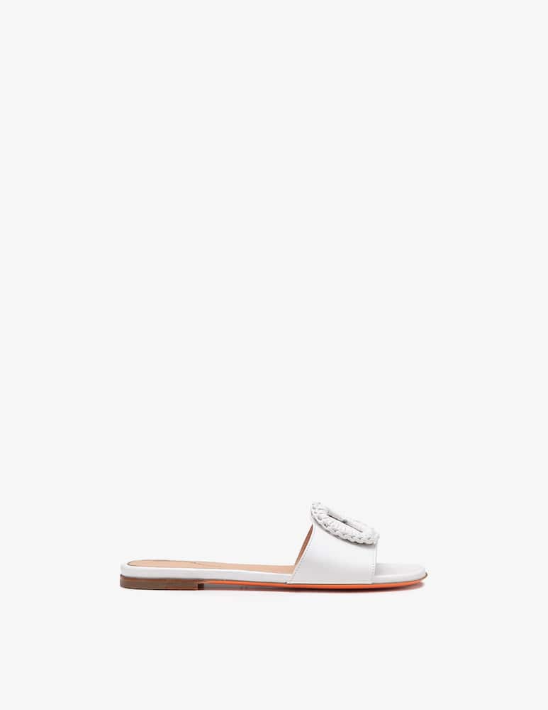 Santoni White leather slide sandal - picture 1 Santoni White leather slide sandal - picture 1
