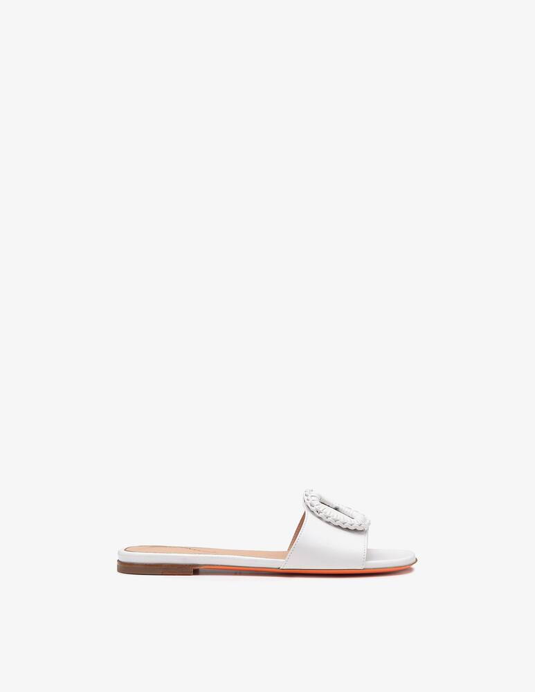 rinascente Santoni Sandalo slide in pelle bianca
