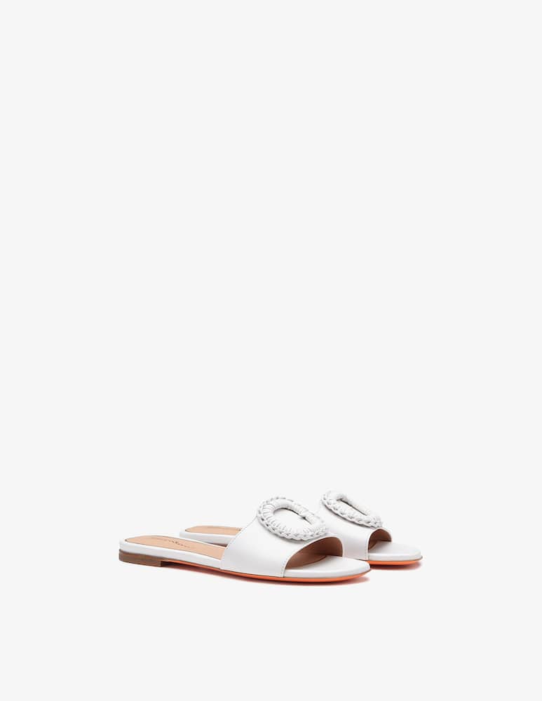 Santoni White leather slide sandal - picture 2 Santoni White leather slide sandal - picture 2