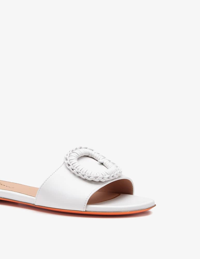 Santoni White leather slide sandal - picture 4 Santoni White leather slide sandal - picture 4