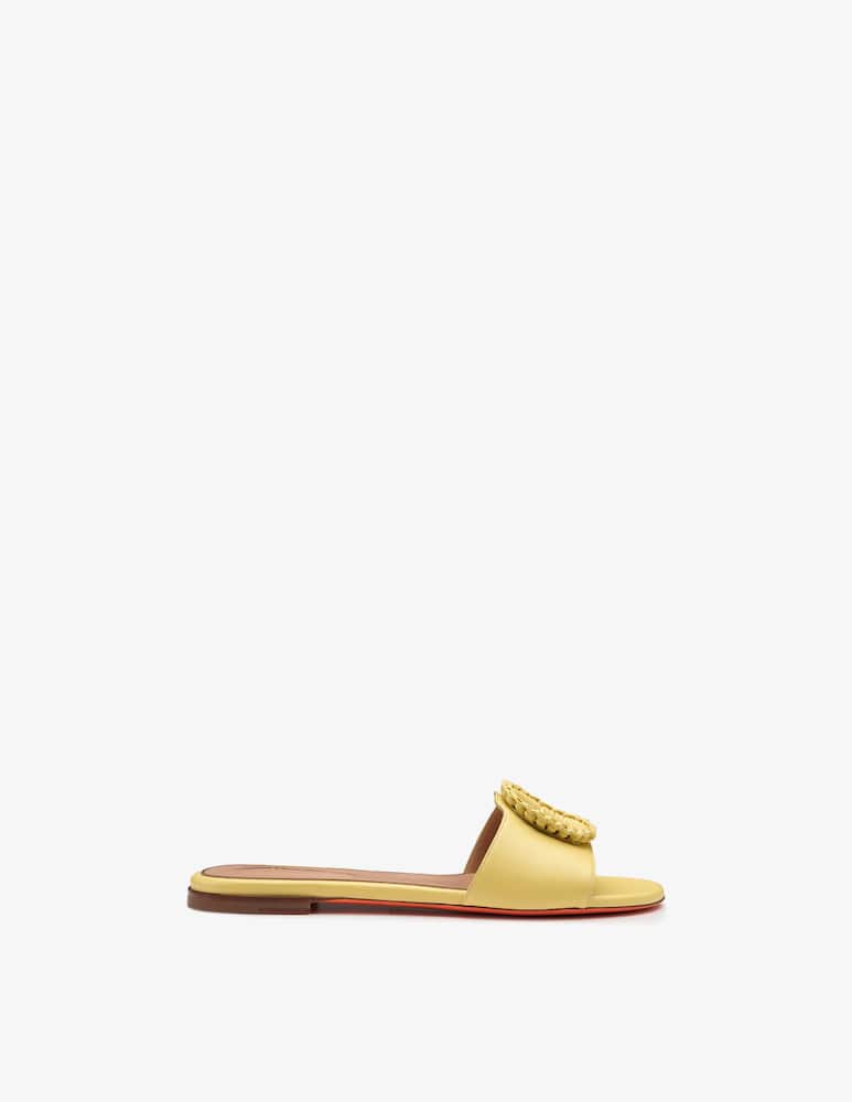 Santoni Yellow leather slide sandal - picture 1 Santoni Yellow leather slide sandal - picture 1