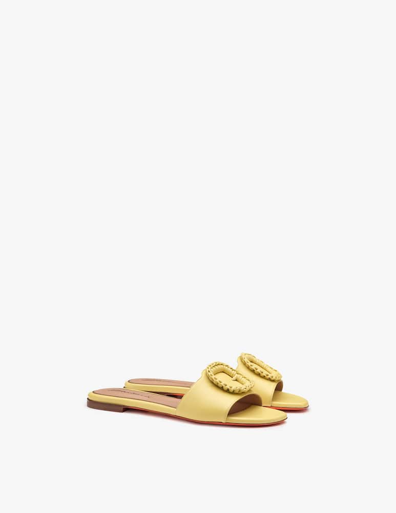 Santoni Yellow leather slide sandal - picture 2 Santoni Yellow leather slide sandal - picture 2