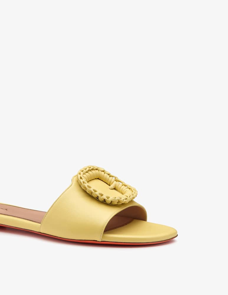 Santoni Yellow leather slide sandal - picture 4 Santoni Yellow leather slide sandal - picture 4