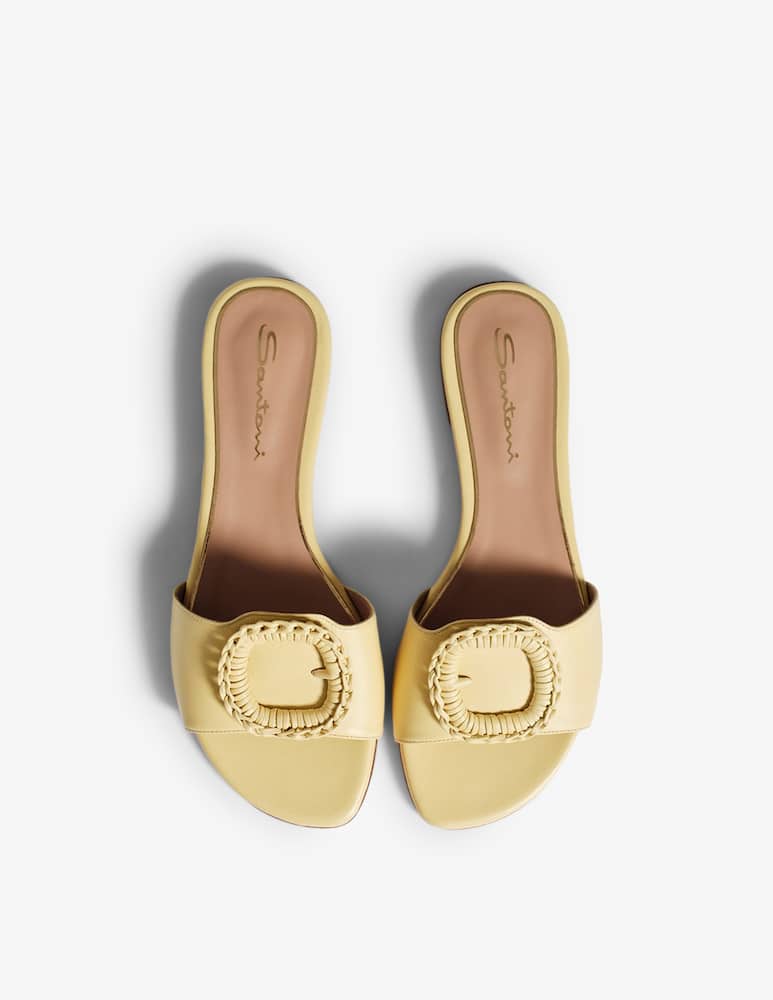 Santoni Yellow leather slide sandal - picture 6 Santoni Yellow leather slide sandal - picture 6