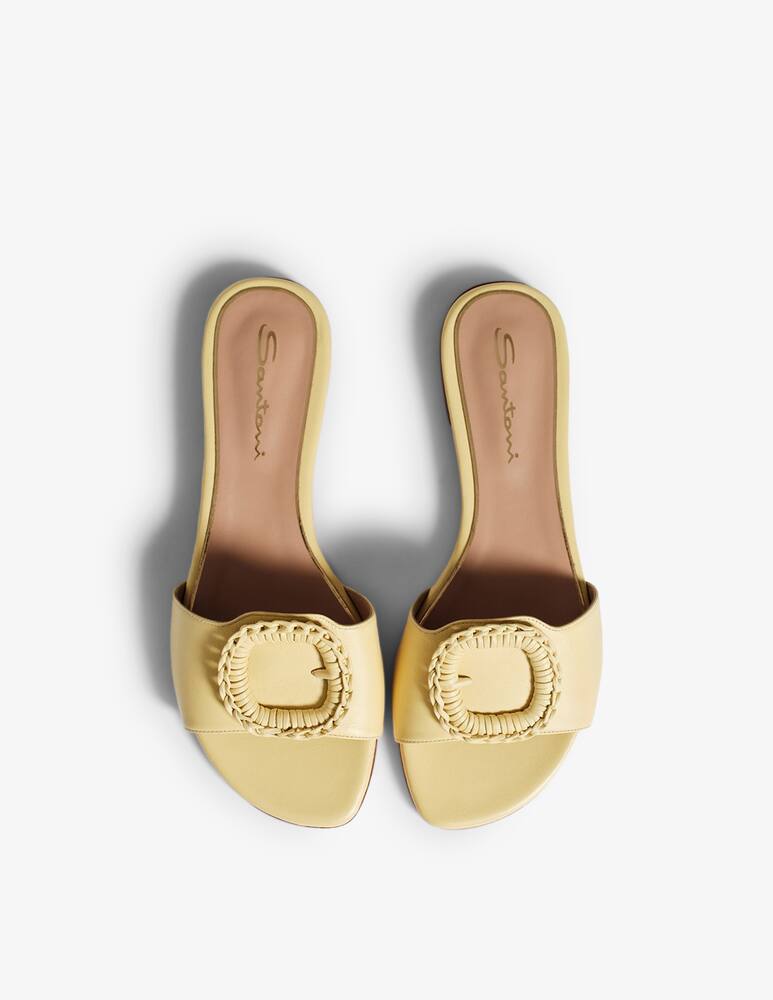 rinascente Santoni Sandalo slide in pelle gialla