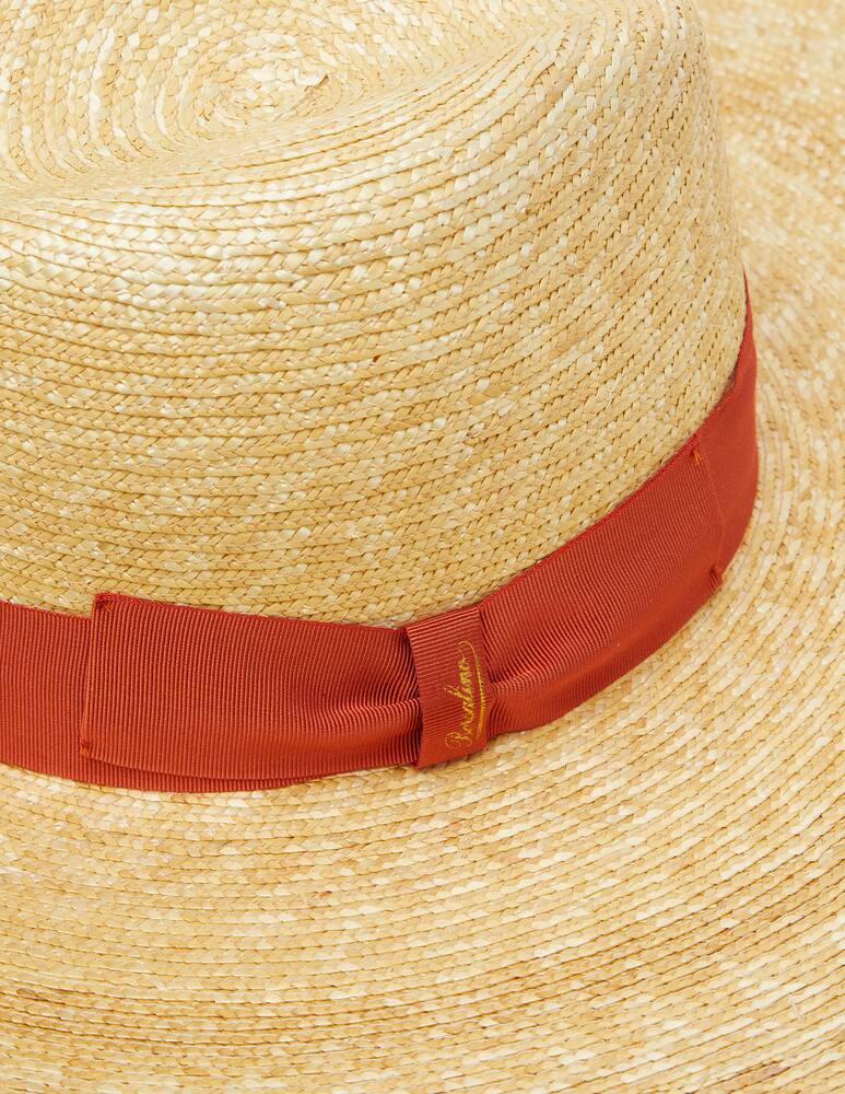 rinascente Borsalino Sophie straw braid wide brimmed - orange