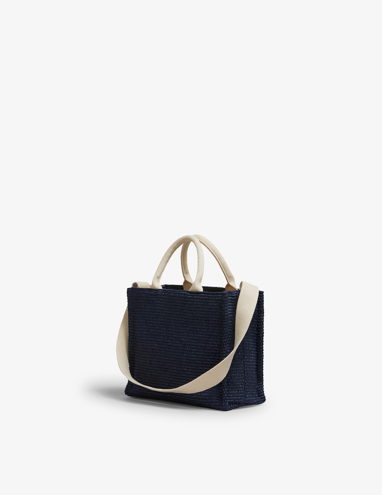 Marni Tote Bag piccola in tessuto effetto rafia - immagine 3