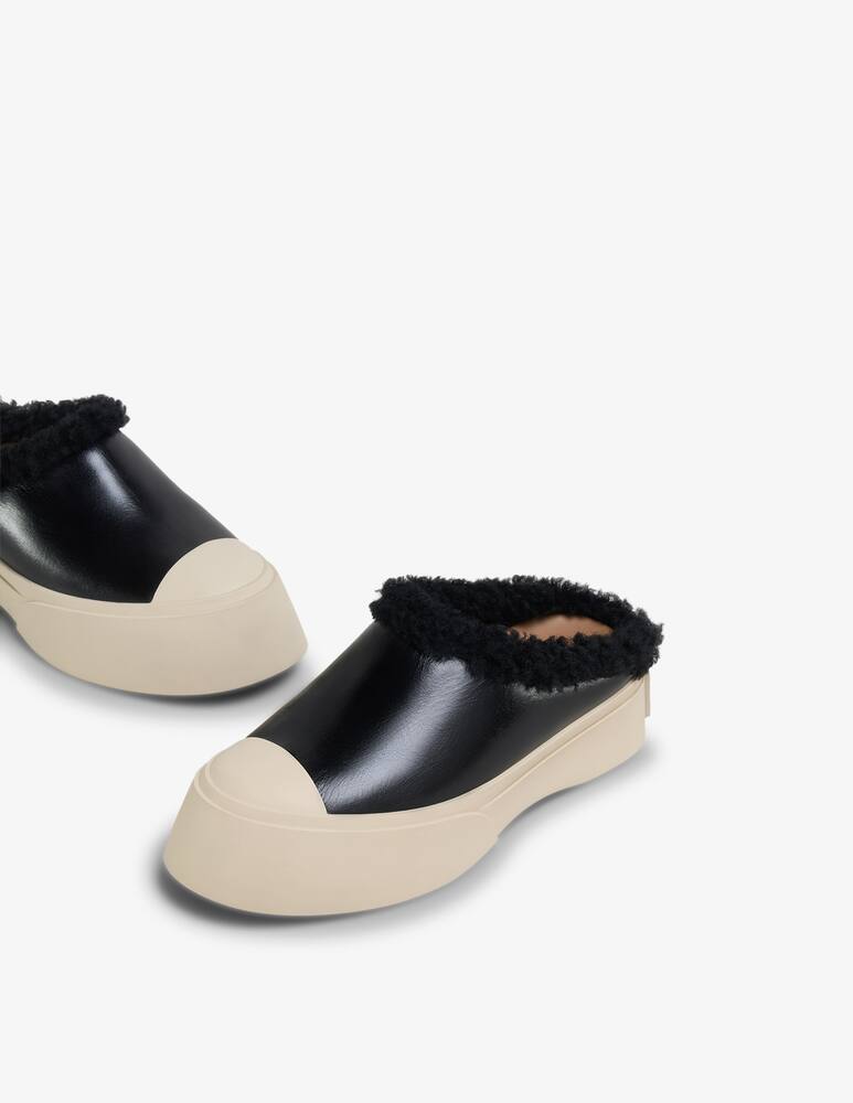 rinascente Marni Leather and shearling Pablo sabot