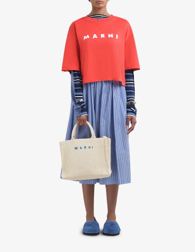 rinascente Marni Tote Bag piccola in tessuto effetto rafia