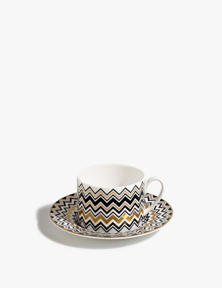 Missoni Home Zig Zag Gold Confezione Regalo Set 2 Tazza Tè - immagine 1 Missoni Home Zig Zag Gold Confezione Regalo Set 2 Tazza Tè - immagine 1