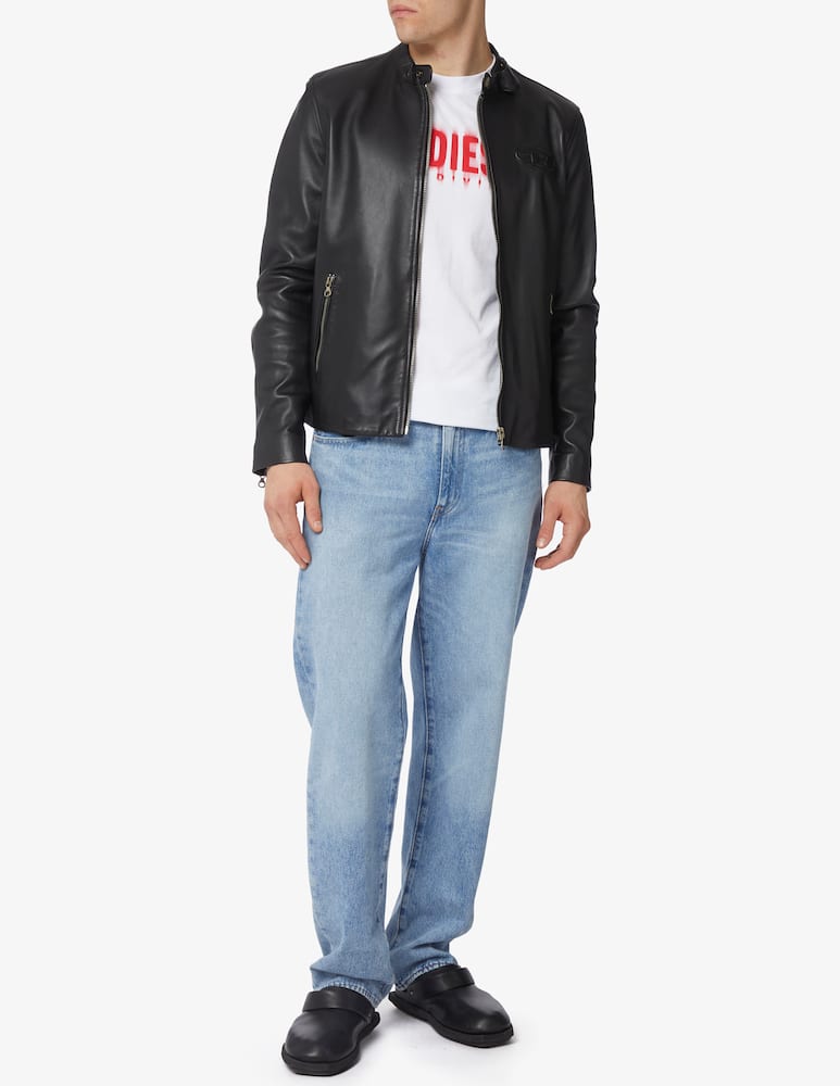 rinascente Diesel Leather biker oval d jacket