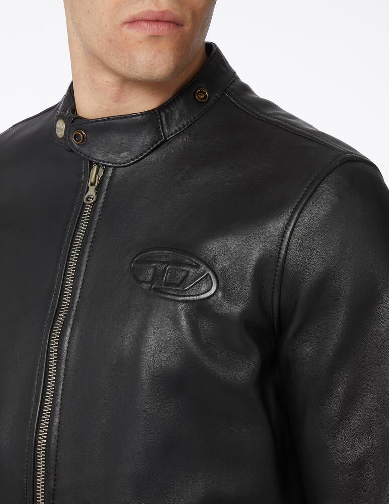 rinascente Diesel Leather biker oval d jacket