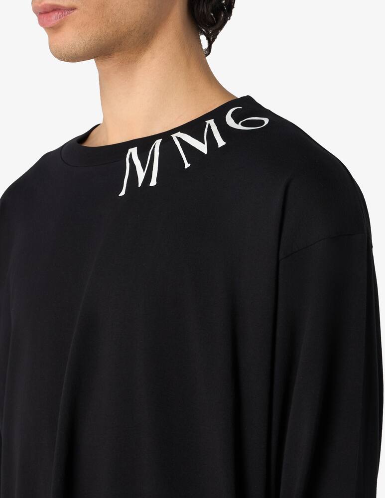 rinascente MM6 Maison Margiela Curved logo long sleeve tee