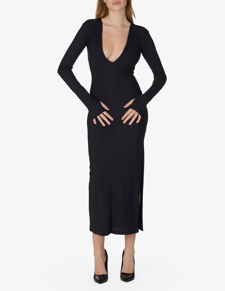 rinascente MM6 Maison Margiela Maxi dress with deep neckline