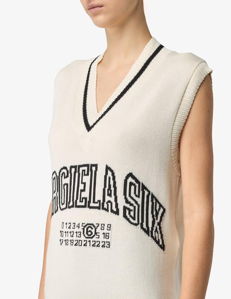 rinascente MM6 Maison Margiela V neck logo dress