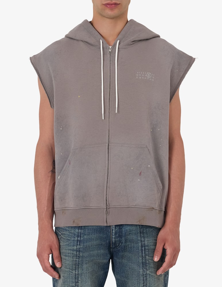 MM6 Maison Margiela Felpa smanicata con zip - immagine 1 MM6 Maison Margiela Felpa smanicata con zip - immagine 1