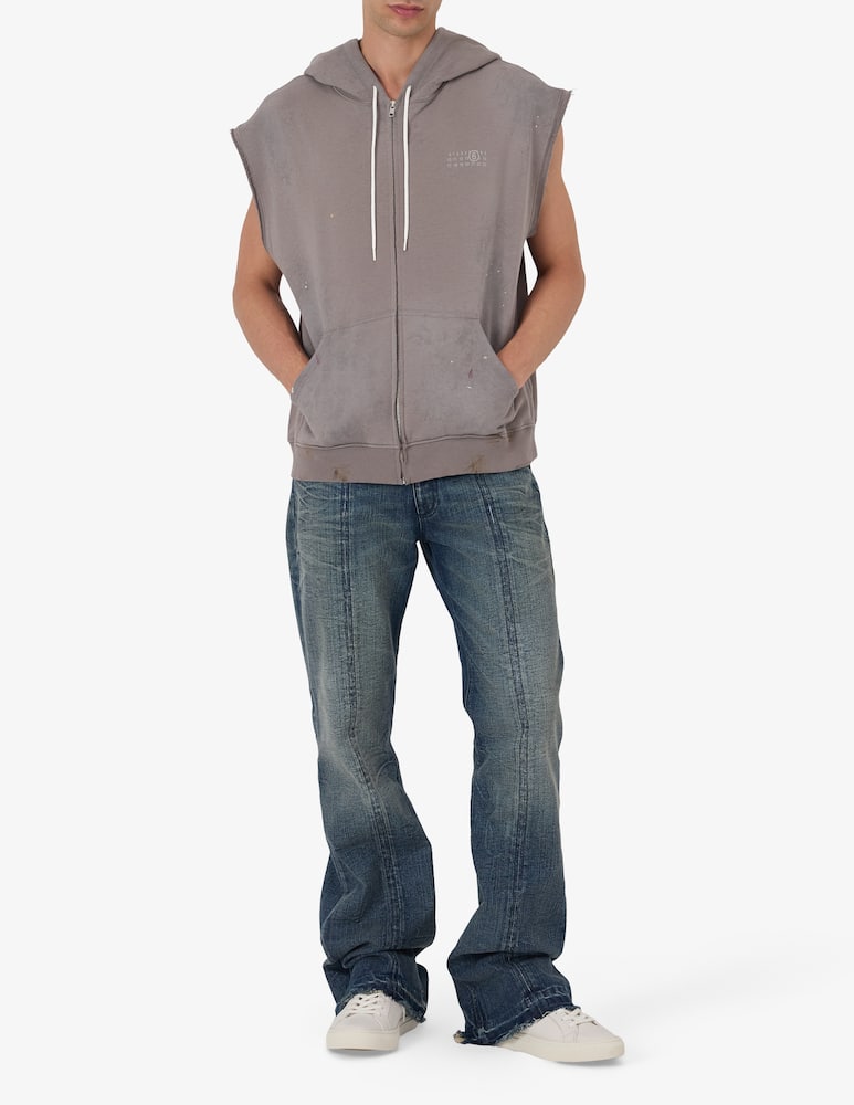 rinascente MM6 Maison Margiela Sleeveless zip hoodie