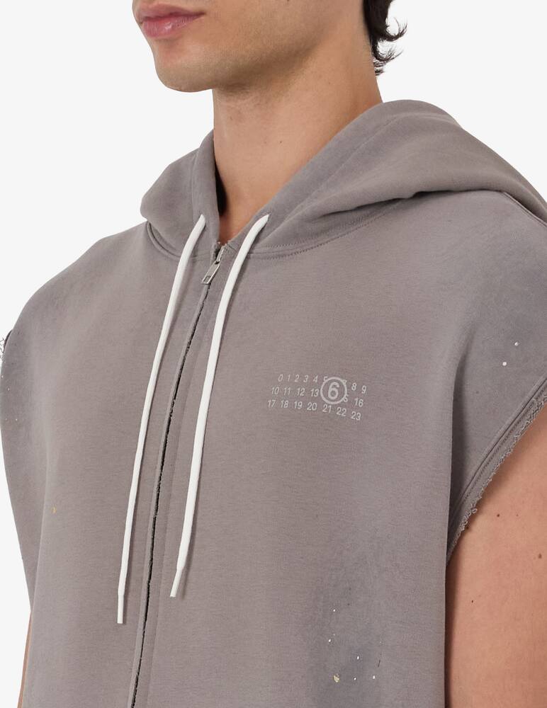 rinascente MM6 Maison Margiela Sleeveless zip hoodie