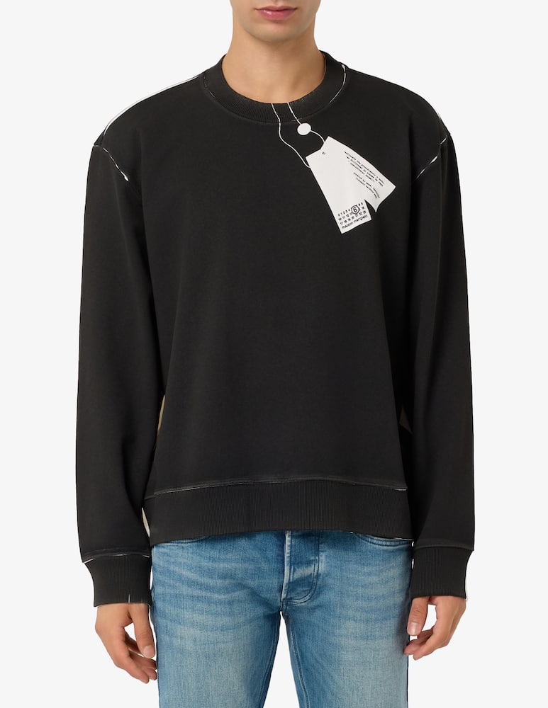 MM6 Maison Margiela Felpa con dettaglio tag - immagine 1 MM6 Maison Margiela Felpa con dettaglio tag - immagine 1