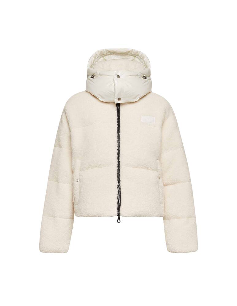 rinascente Duvetica Antares teddy hooded crop down jacket