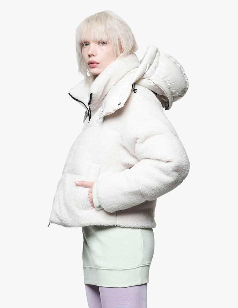 rinascente Duvetica Antares teddy hooded crop down jacket